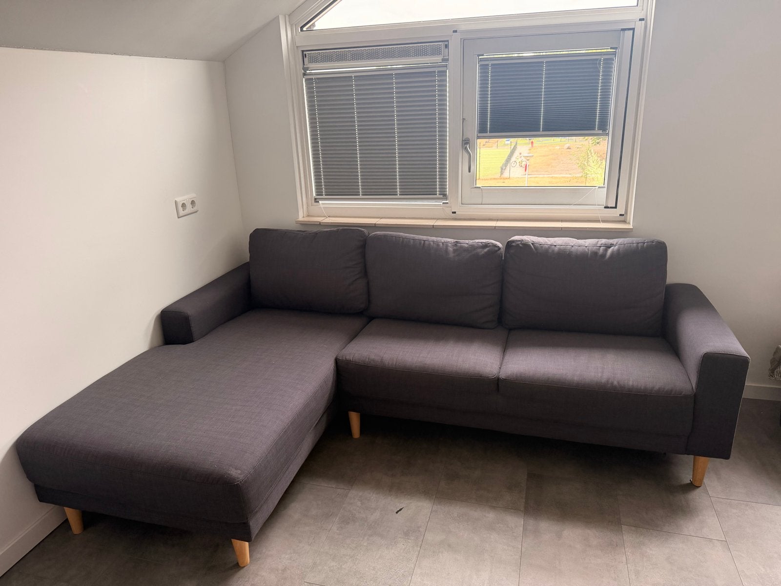 Jysk Hoekbank - 228,5x155x55 cm - Goede staat, Huis en Inrichting, Banken | Bankstellen, Ophalen, Gebruikt, Hoekbank, 200 tot 250 cm