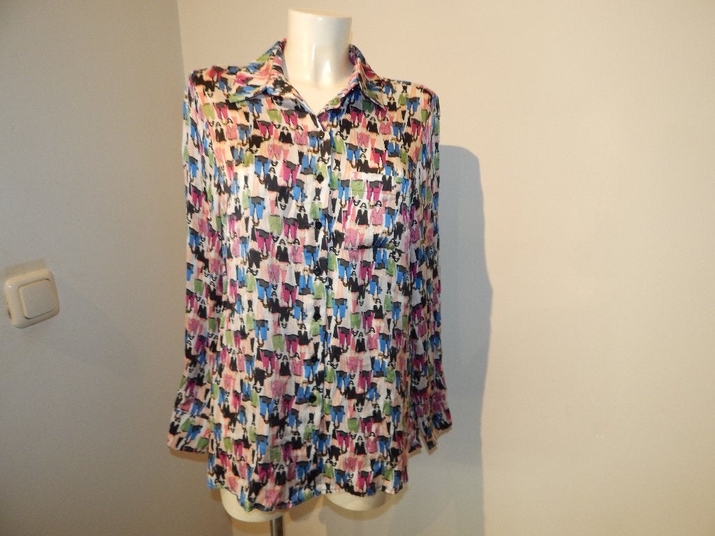 Studio Anneloes satijn achtige blouse mannequin print kleurL