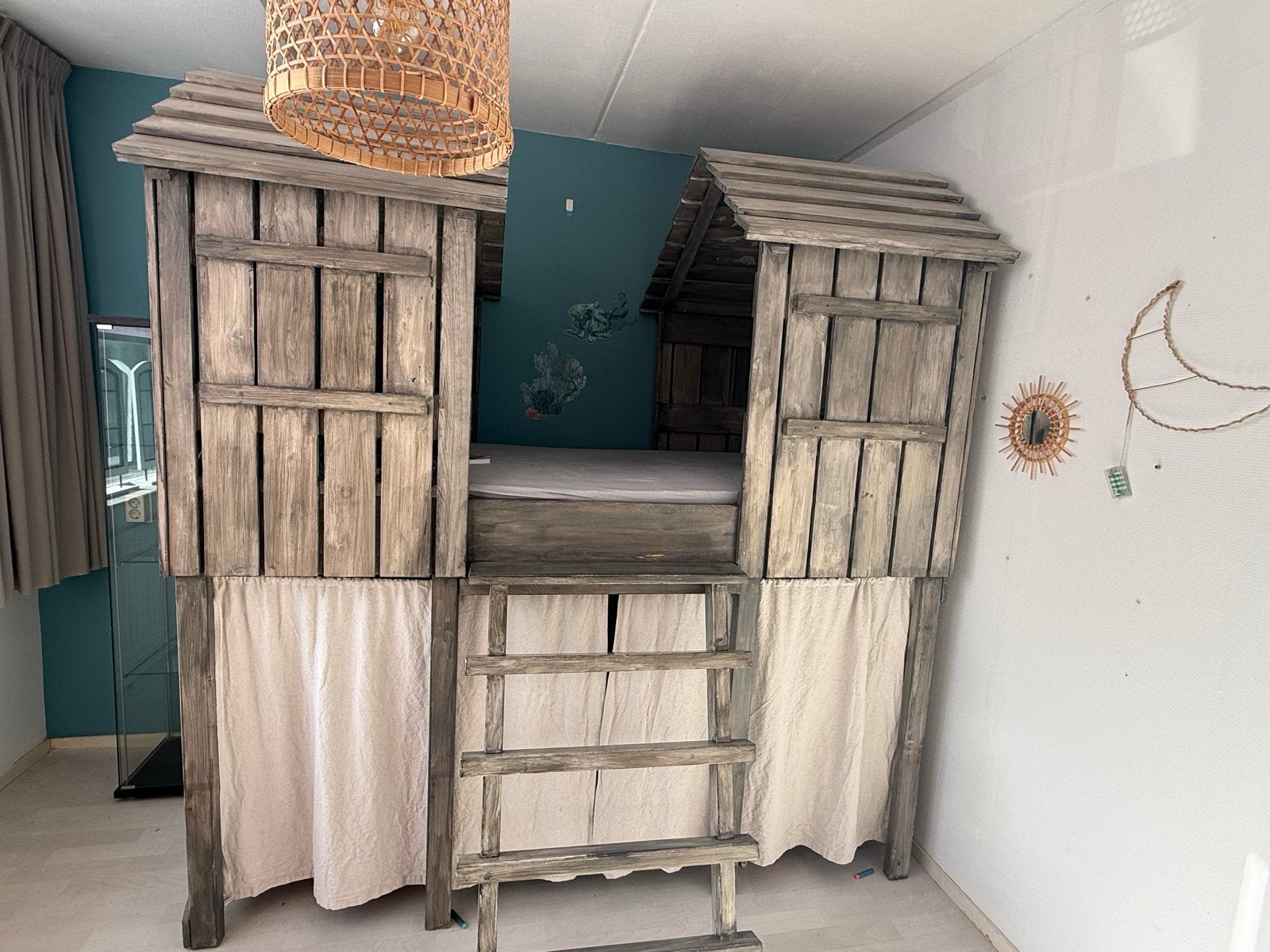 Stoere hoogslaper, Ophalen, Hoogslaper, Eenpersoons, 210 cm