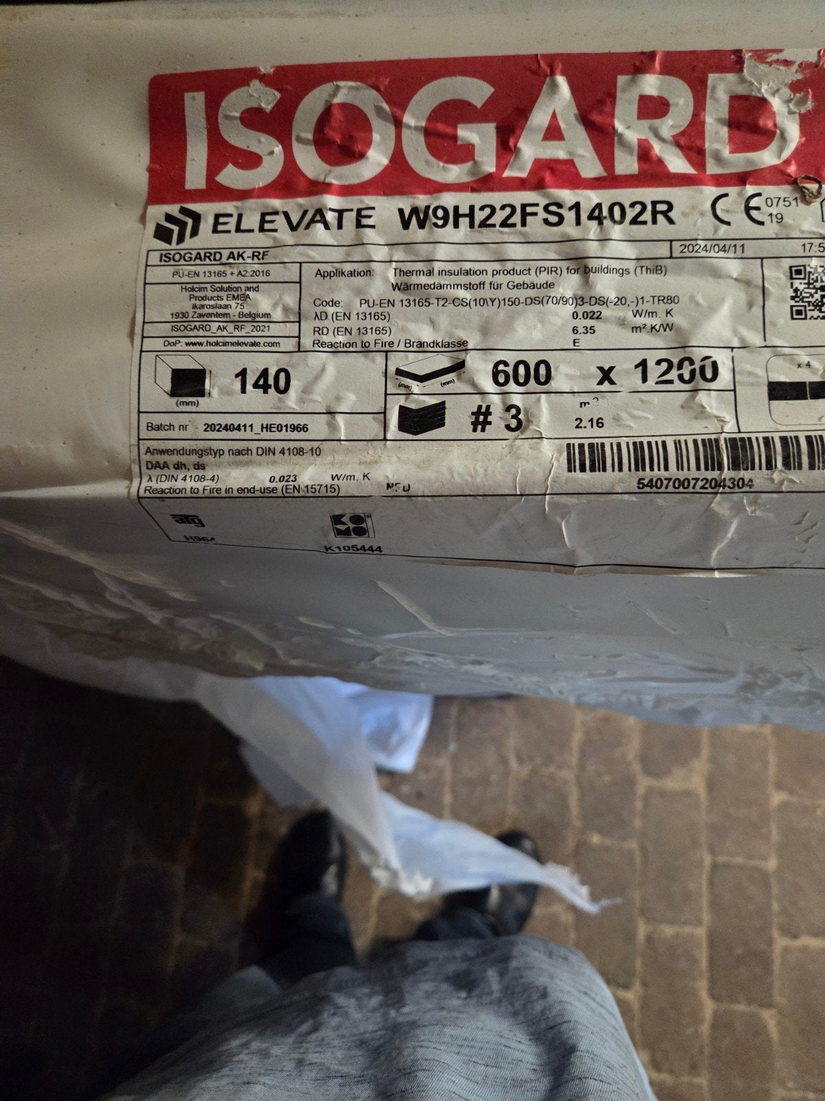 1 PIR plaat 120x60x140mm, Rd 6,35, Doe-het-zelf en Verbouw, Ophalen, Nieuw