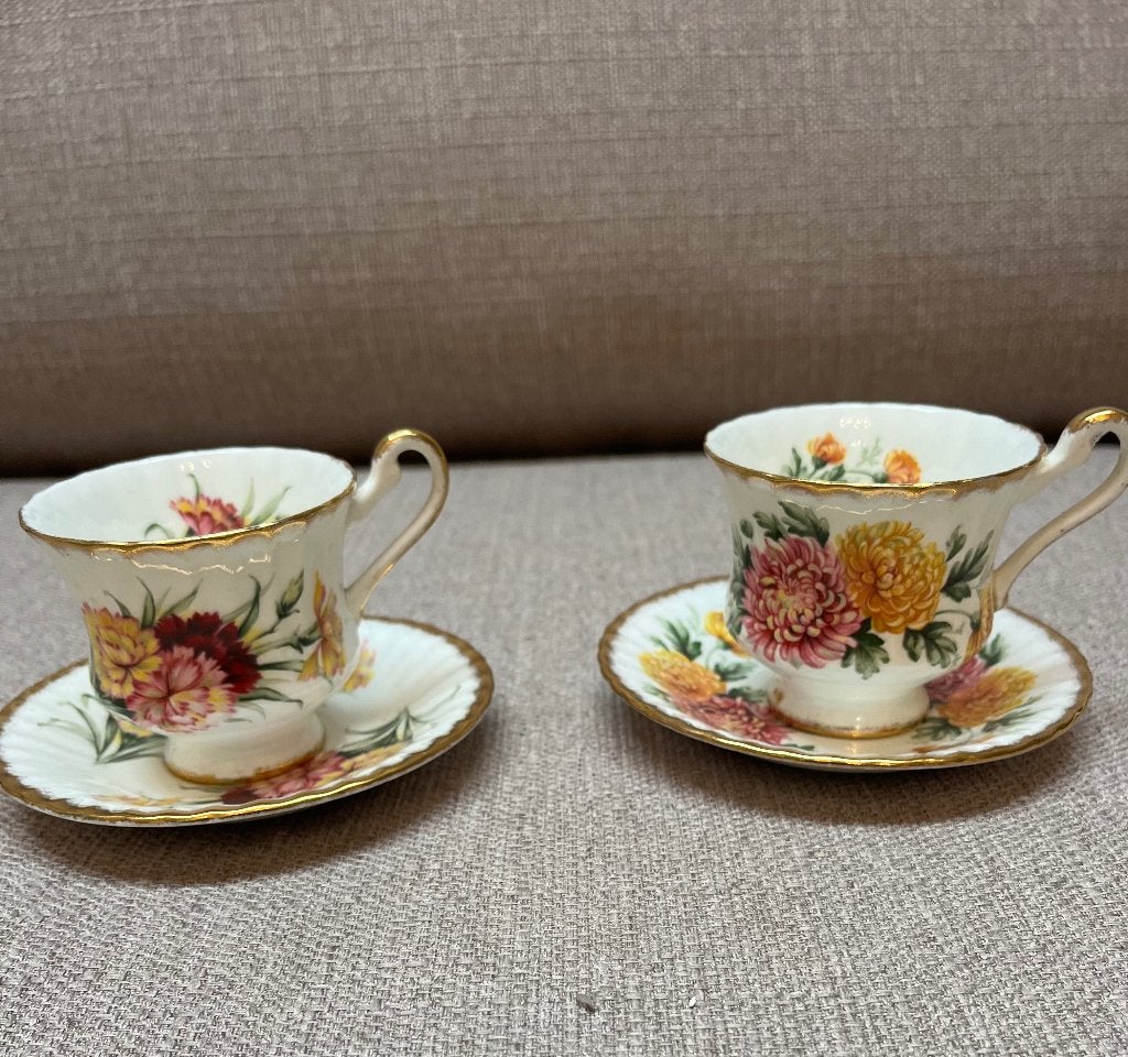 Prachtig Duo Gave Vintage Paragon Kop & Schotels porselein, Ophalen of Verzenden