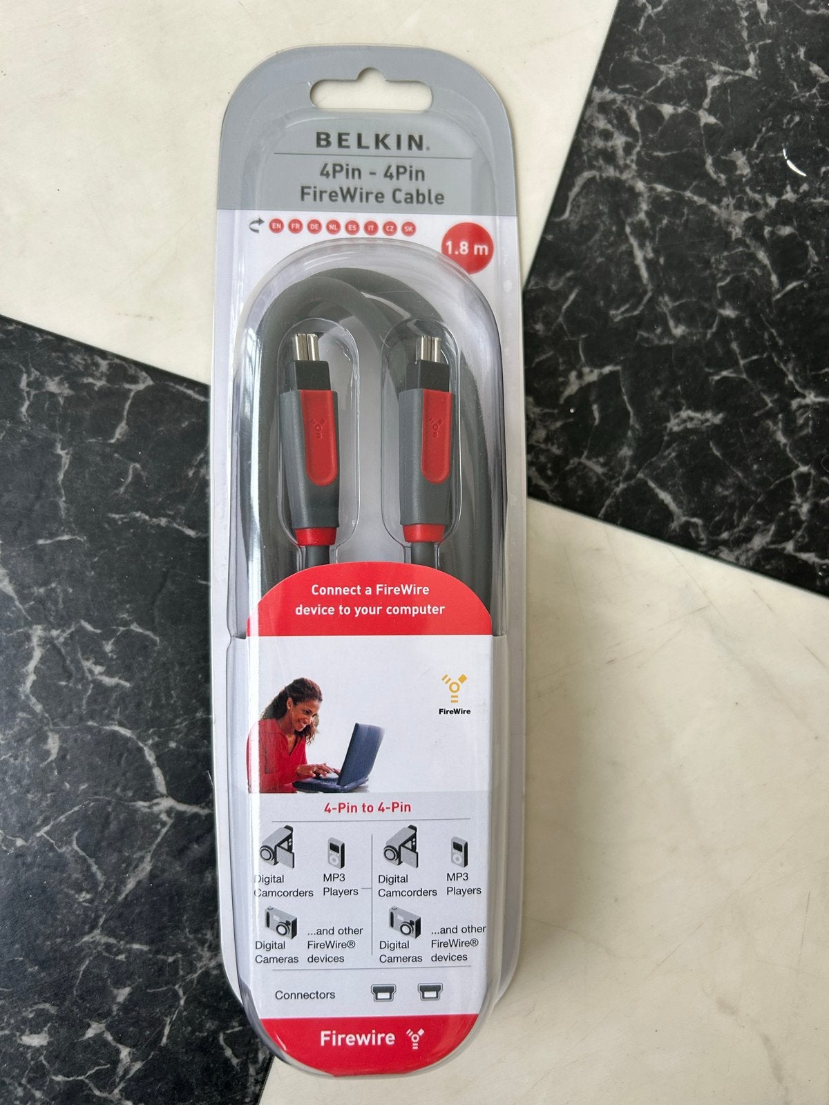 Belkin FireWire Kabel 4-Pin naar 4-Pin, 1.8m, Ophalen of Verzenden, Nieuw, Minder dan 2 meter, Overige kabels