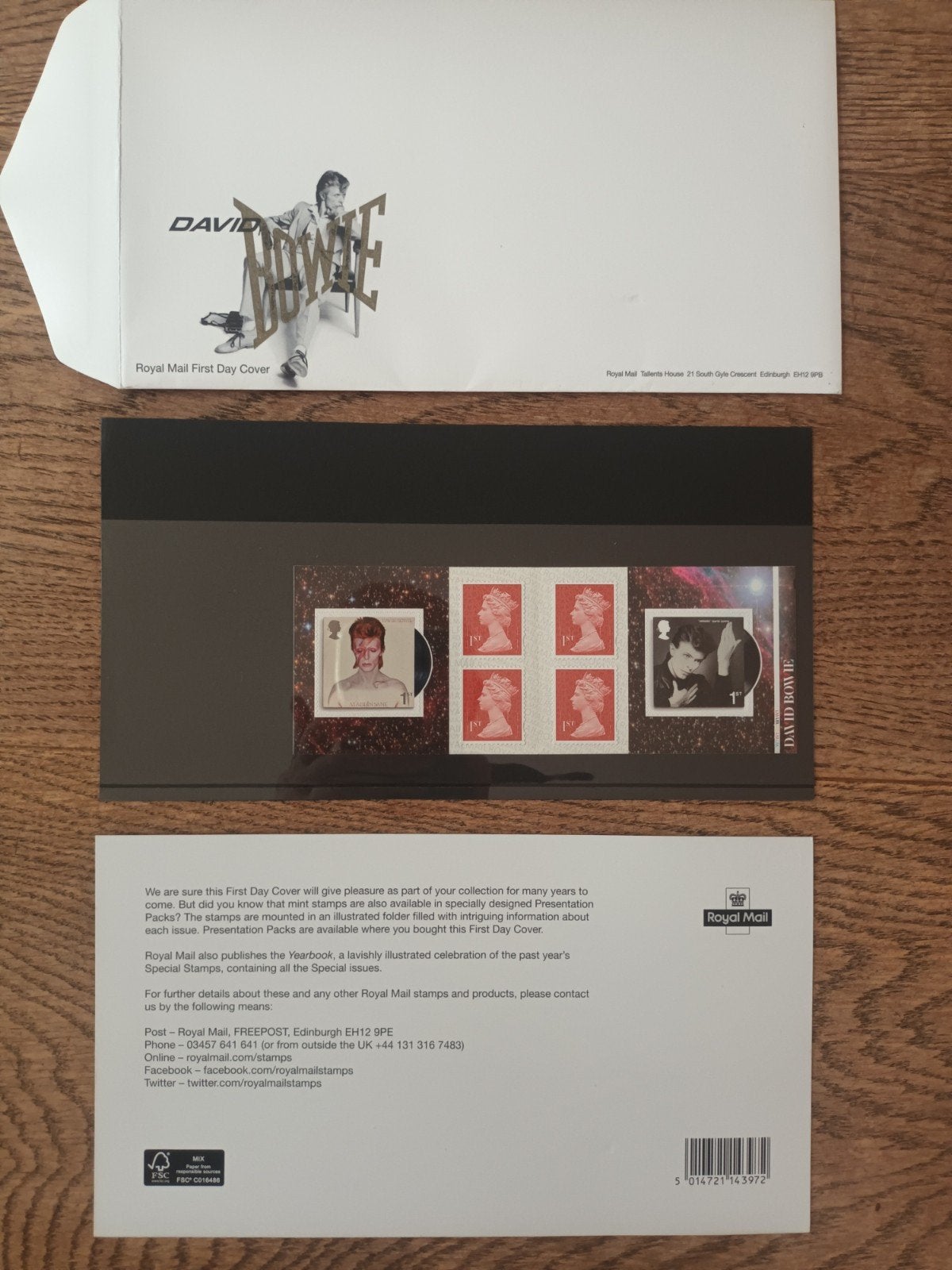 David Bowie Royal Mail First Day Cover Postzegels, Ophalen of Verzenden