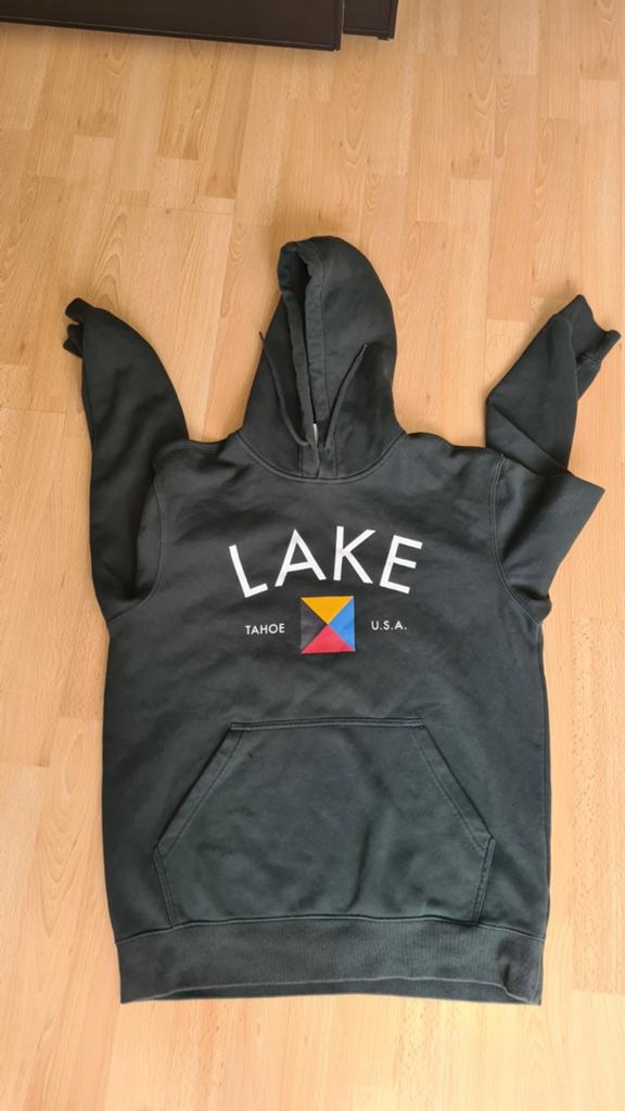 Donkergroene hoodie met 'Lake Tahoe U.S.A.' opdruk, maat M, Kleding | Heren, Truien en Vesten, Onbekend, Maat 48/50 (M), Ophalen of Verzenden