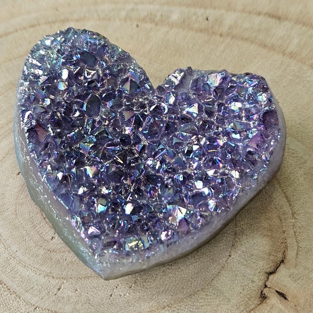 Edelsteen, Amethist hart ruw NR17, cadeau, verzamelen, D, Nieuw, Ophalen of Verzenden, D