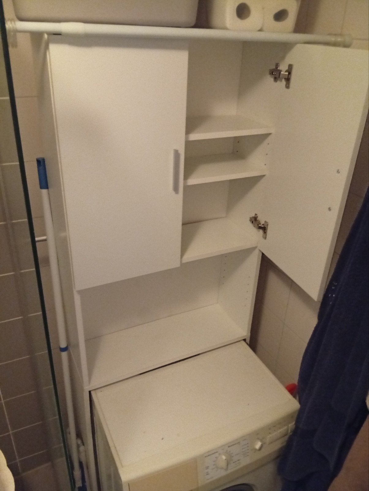 Wasmachinekast wit 84 cm ruimte, 65x23x190, Huis en Inrichting, Ophalen, Gebruikt