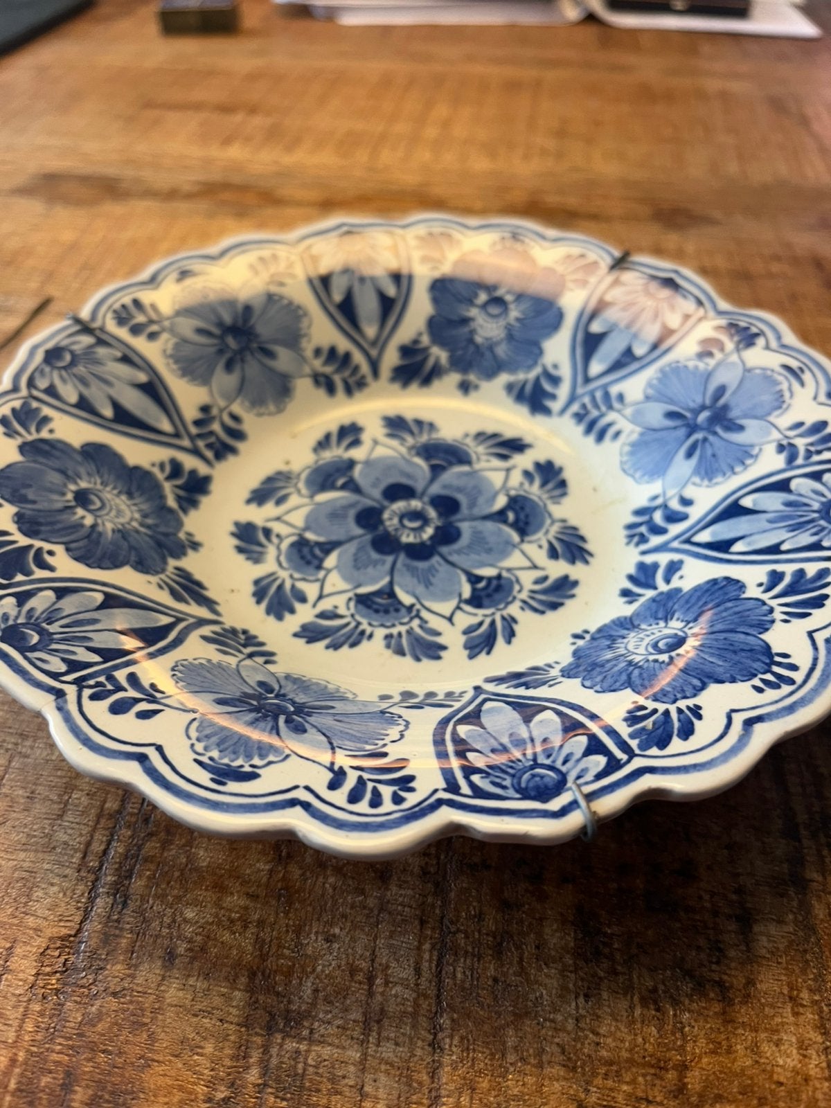 Vintage Delfts blauw handbeschilderd schaaltje 18 cm, Ophalen of Verzenden