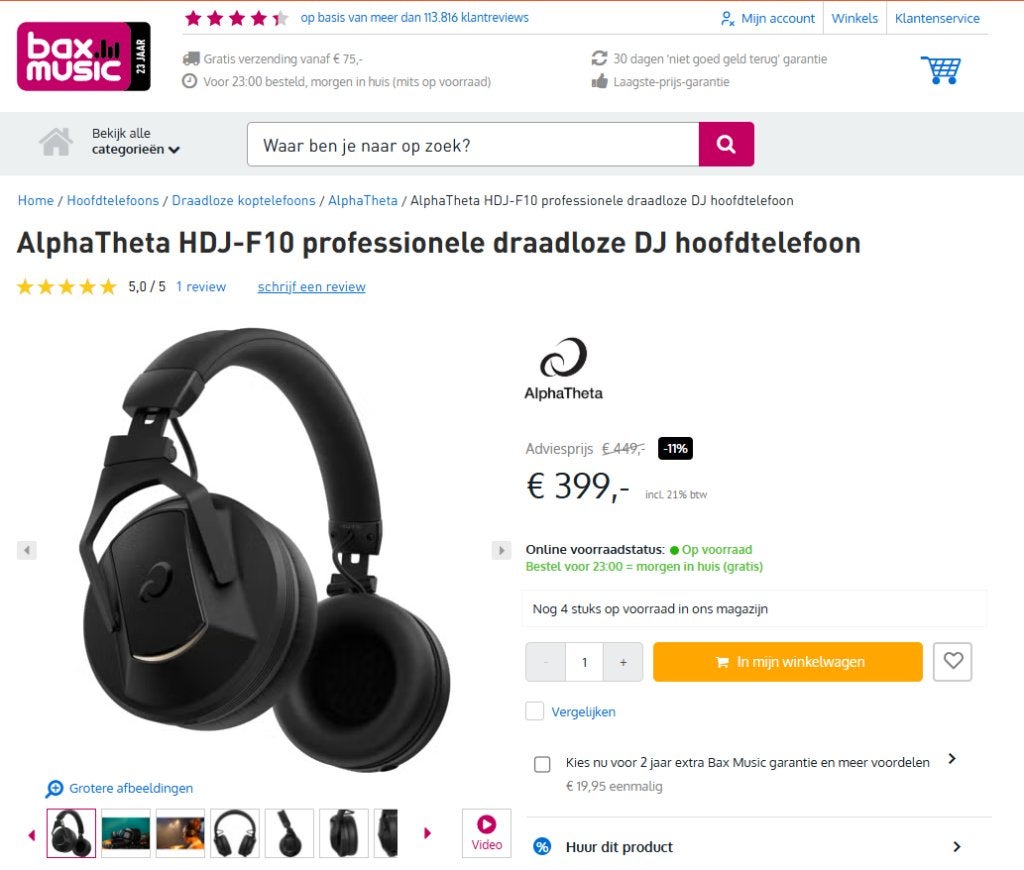 Alpha Theta HDJ-F10 (+ HP-TX01 Wireless) NIEUW 2 j. Garantie, Audio, Tv en Foto, Koptelefoons, Overige merken, Nieuw, Ophalen of Verzenden