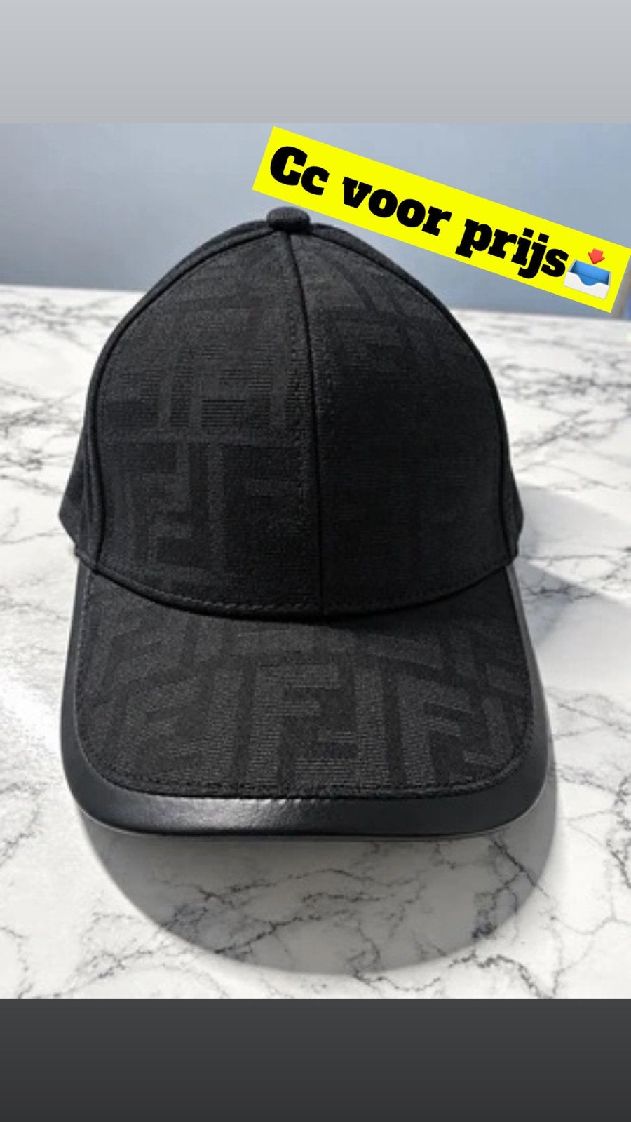 Nieuwe Fendi-stijl pet - Zwart met FF-patroon, Ophalen of Verzenden, Nieuw, One size fits all, Pet