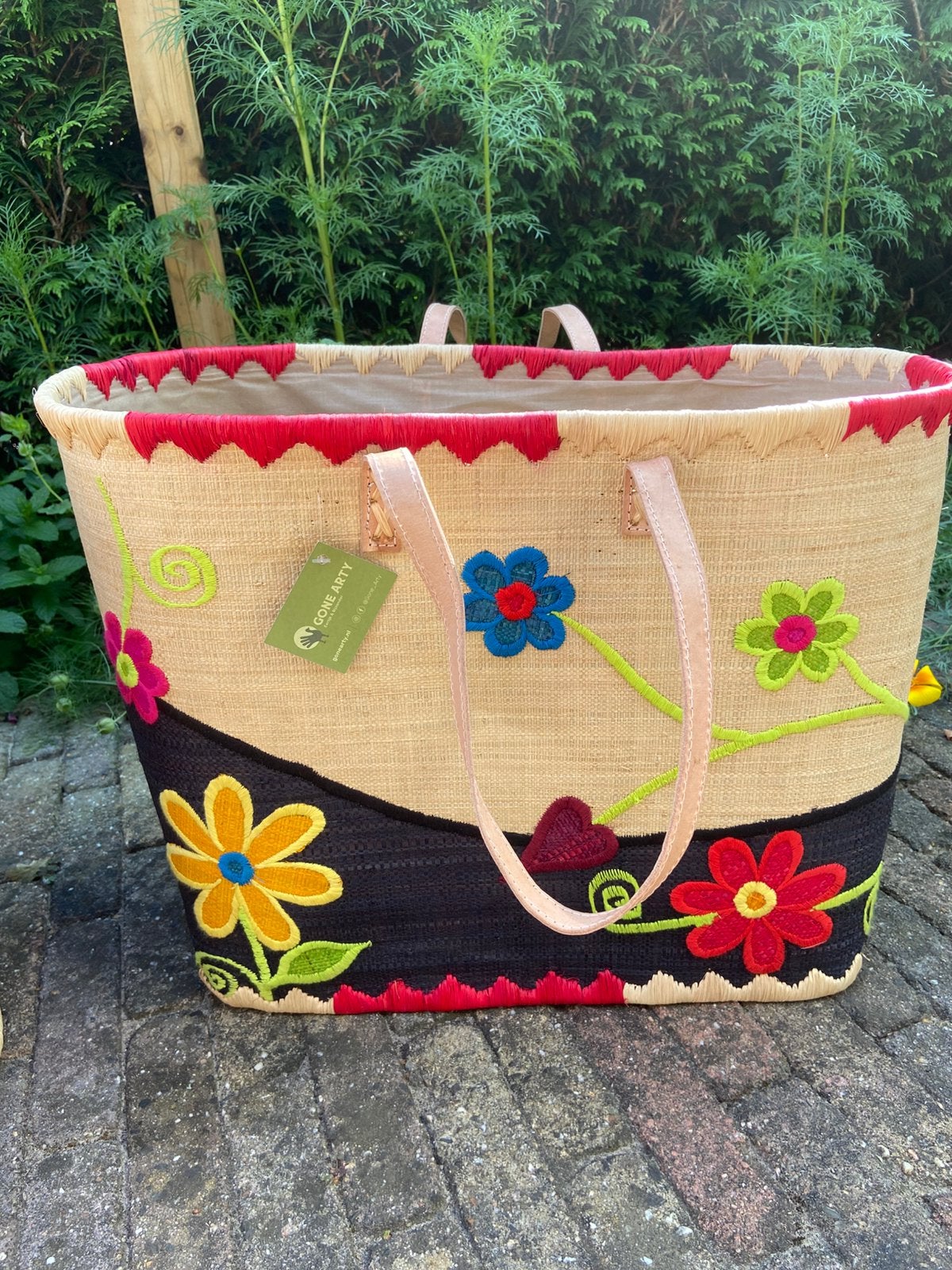 Supergave vrolijke rieten shoppers/ manden, Ophalen of Verzenden, Zo goed als nieuw, Shopper