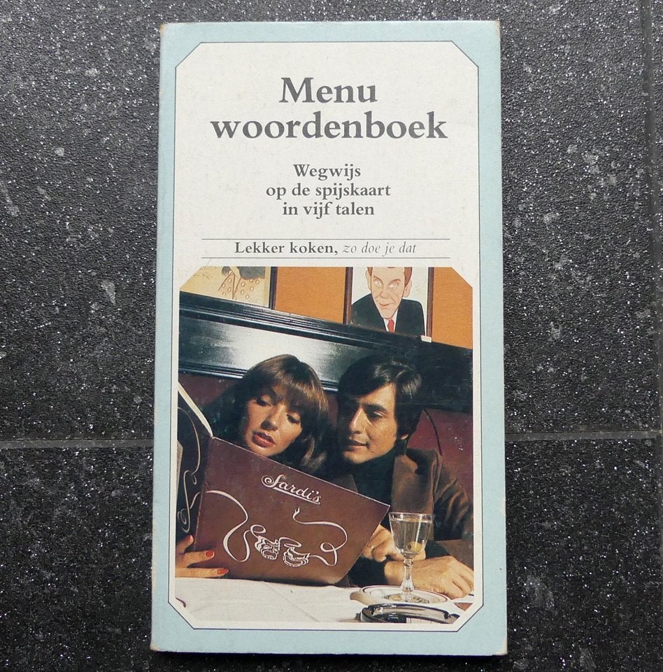 Menu woordenboek 5 talen Frans Duits Engels Spaans Italiaans, Boeken, Gelezen, Ophalen of Verzenden, Overige uitgevers, Nederlands