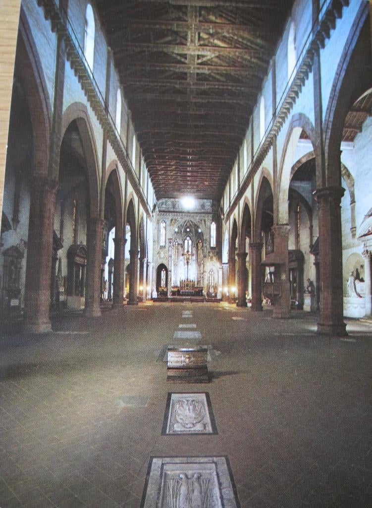 Florence - interieur van de basiliek van het heilige kruis, Verzenden, 1980 tot heden, Ongelopen, Italië