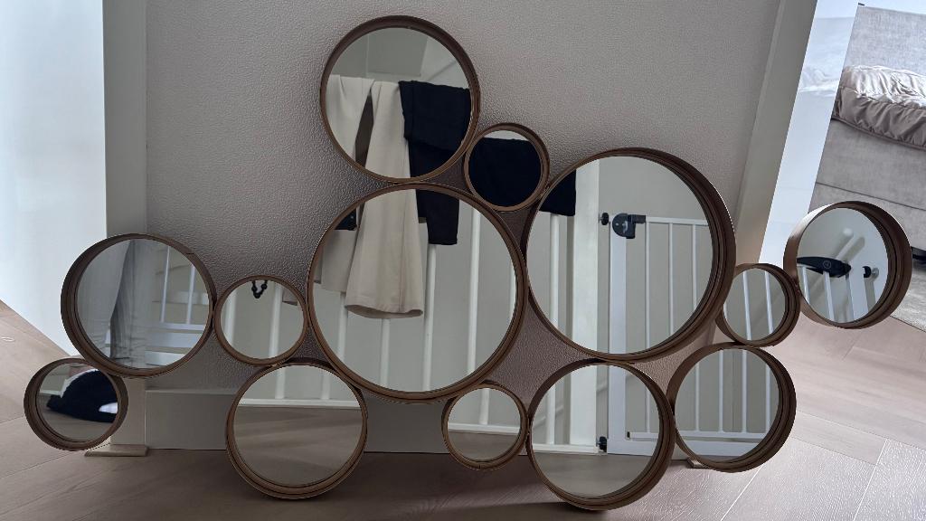 Spiegel goud bubbels, Ophalen, Minder dan 50 cm, Zo goed als nieuw, Minder dan 100 cm