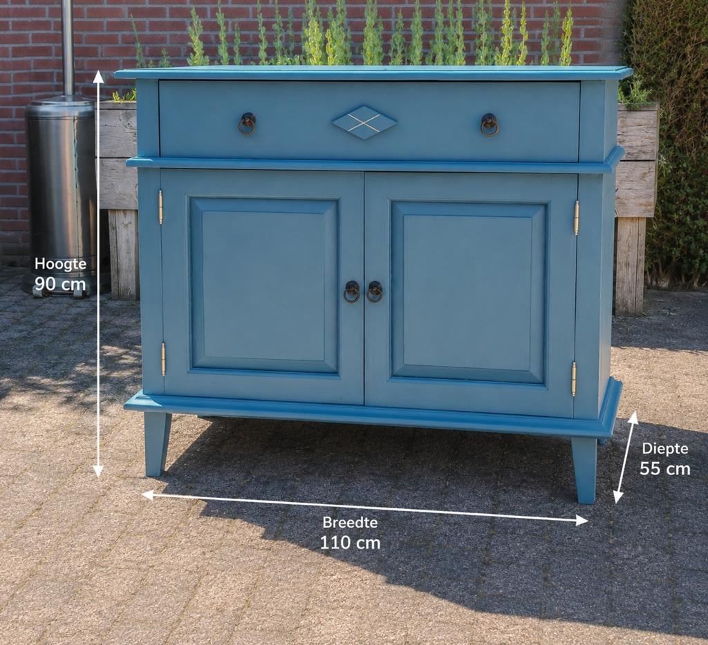 Uniek vintage houten kastje/dressoir met lade, Huis en Inrichting, Kasten | Dressoirs, Ophalen, Gebruikt, 50 tot 75 cm, Met deur(en)
