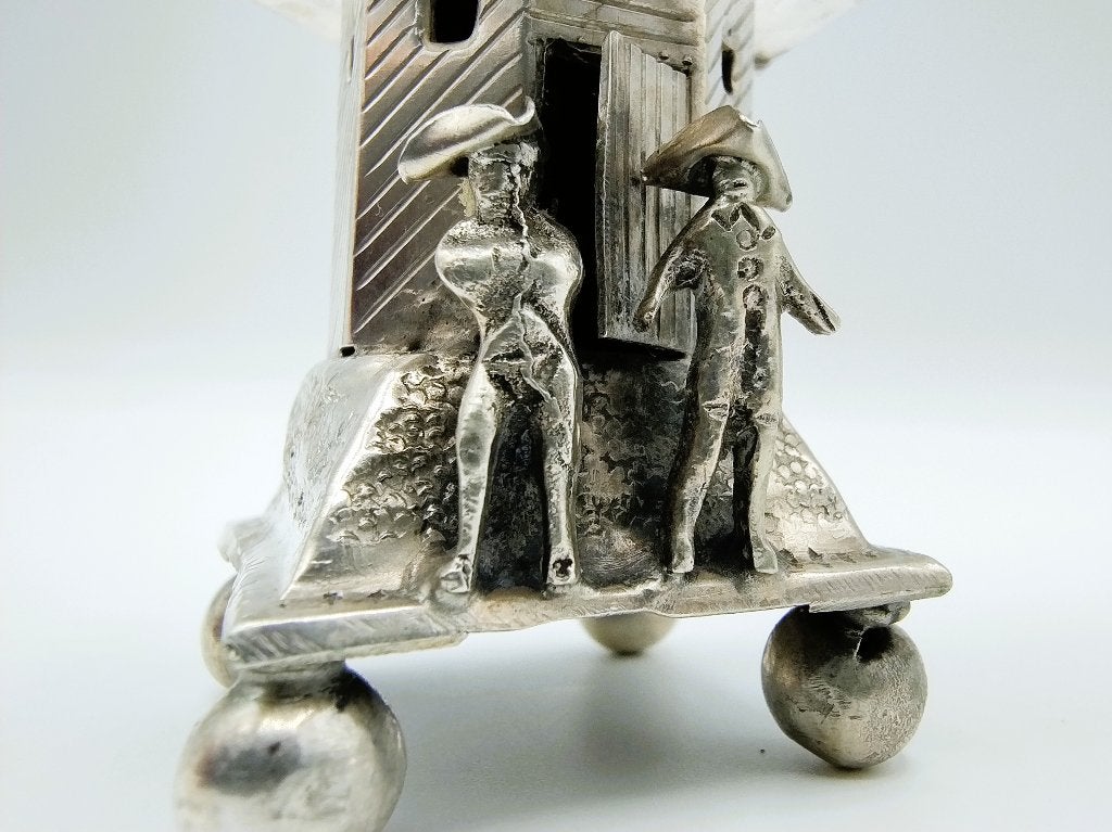 Miniatuur molen, J. Verhoogt, Hoorn, 1906, Antiek en Kunst, Verzenden, Zilver