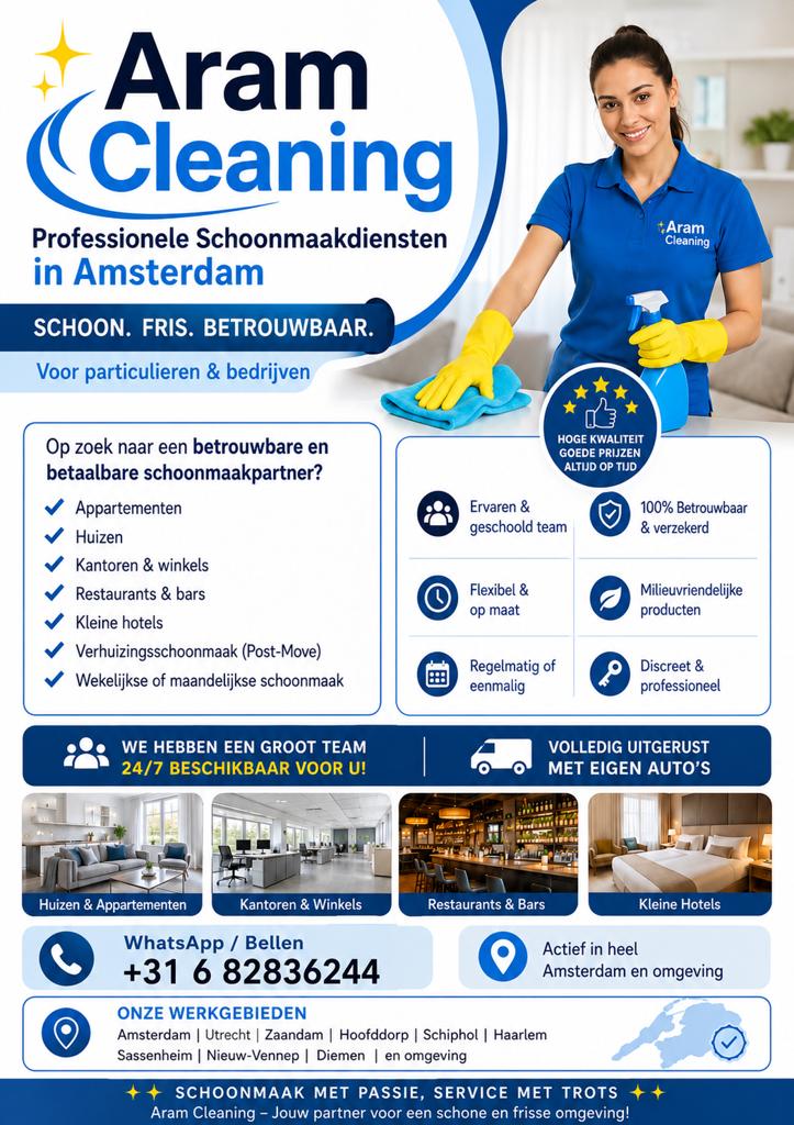 Amsterdam, Diensten en Vakmensen, Schoonmakers en Glazenwassers