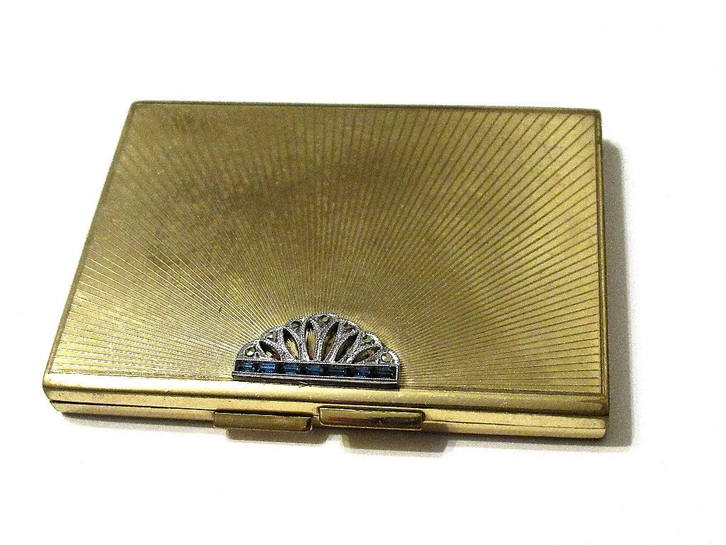 Art Deco vintage compact poederdoos van de jaren 40-50., Ophalen of Verzenden, Gebruikt