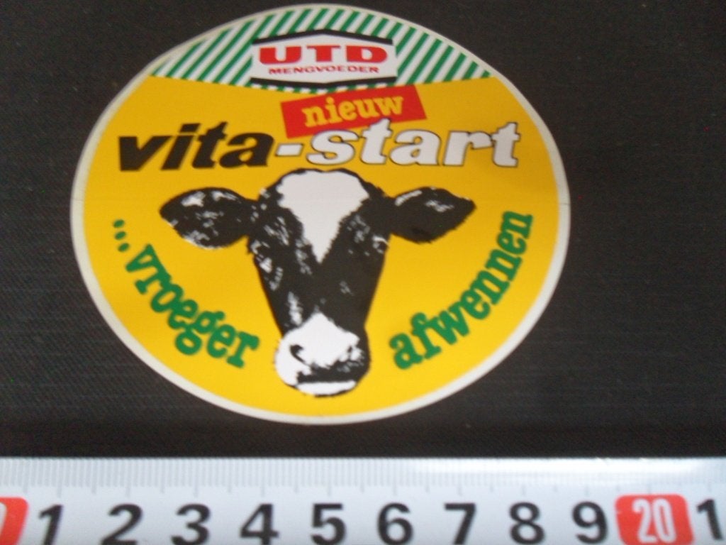 sticker UTD mengvoeder vita-start vroeger afwennen, Ophalen of Verzenden, Zo goed als nieuw
