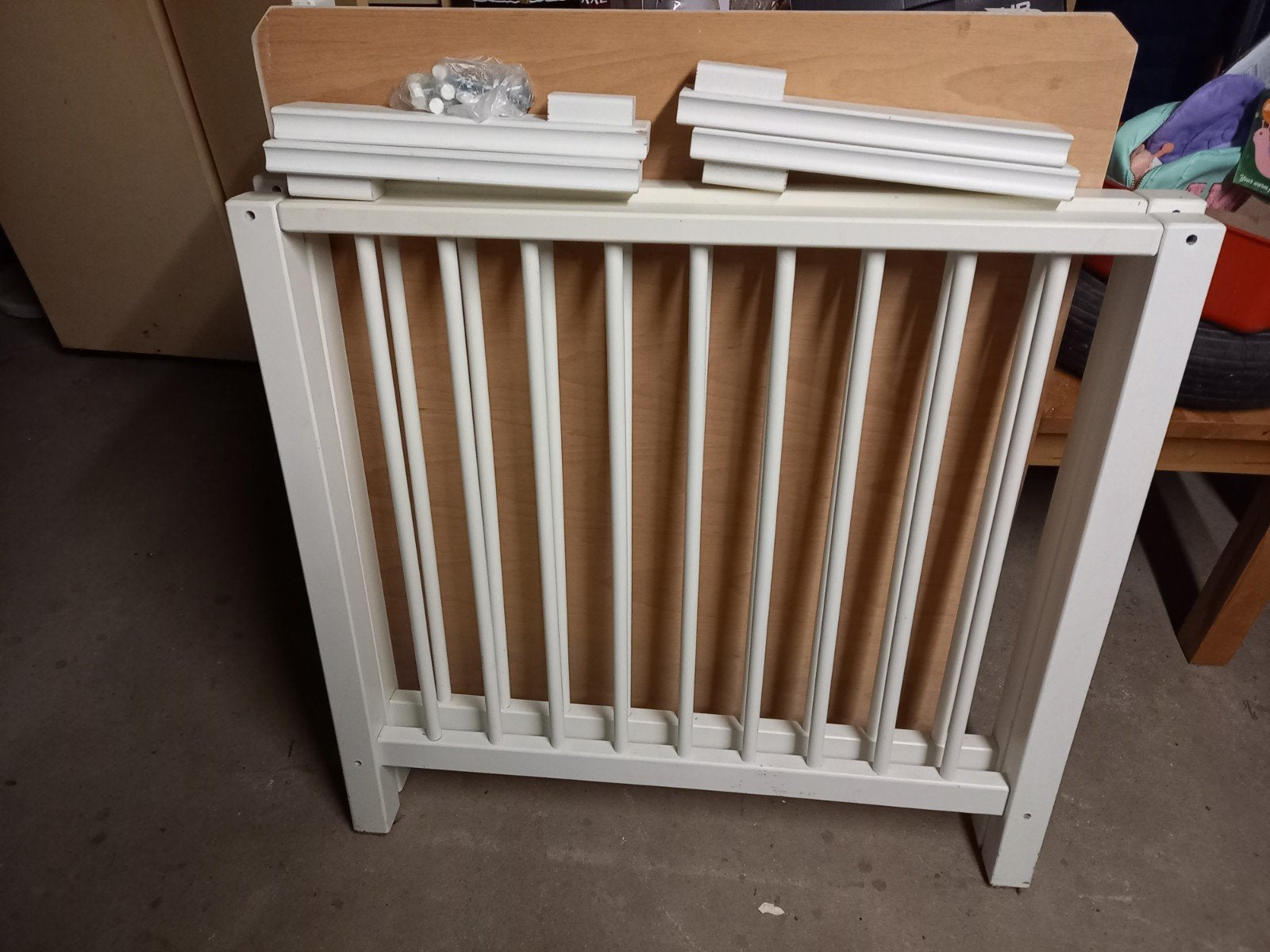 Wit verstelbare houten baby box, Ophalen, Gebruikt