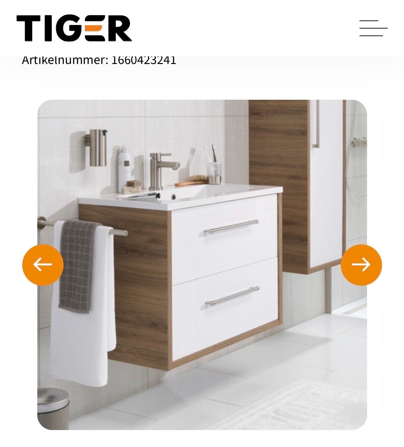 Tiger Badmeubel Boston met 2 spiegels en kraan, Ophalen, Nieuw, 50 tot 100 cm, Minder dan 100 cm