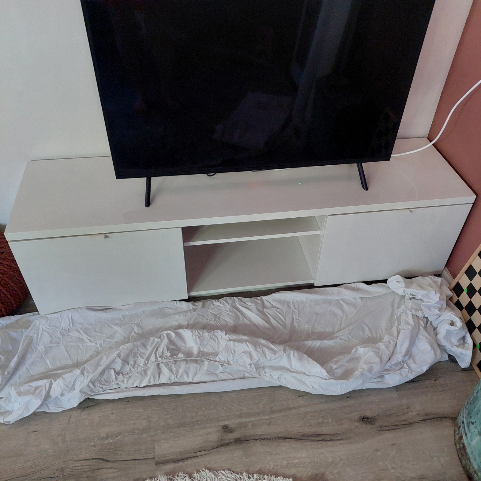 Wit tv-meubel, Huis en Inrichting, Ophalen, Gebruikt, 150 tot 200 cm, Minder dan 100 cm