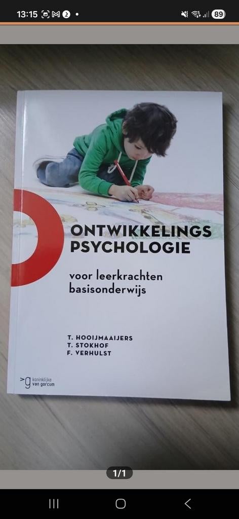 Ontwikkelingspsychologie voor leerkrachten basisonderwijs, Boeken, Studieboeken en Cursussen, Zo goed als nieuw, T. Hooijmaaijers, T. Stokhof, F. Verhulst