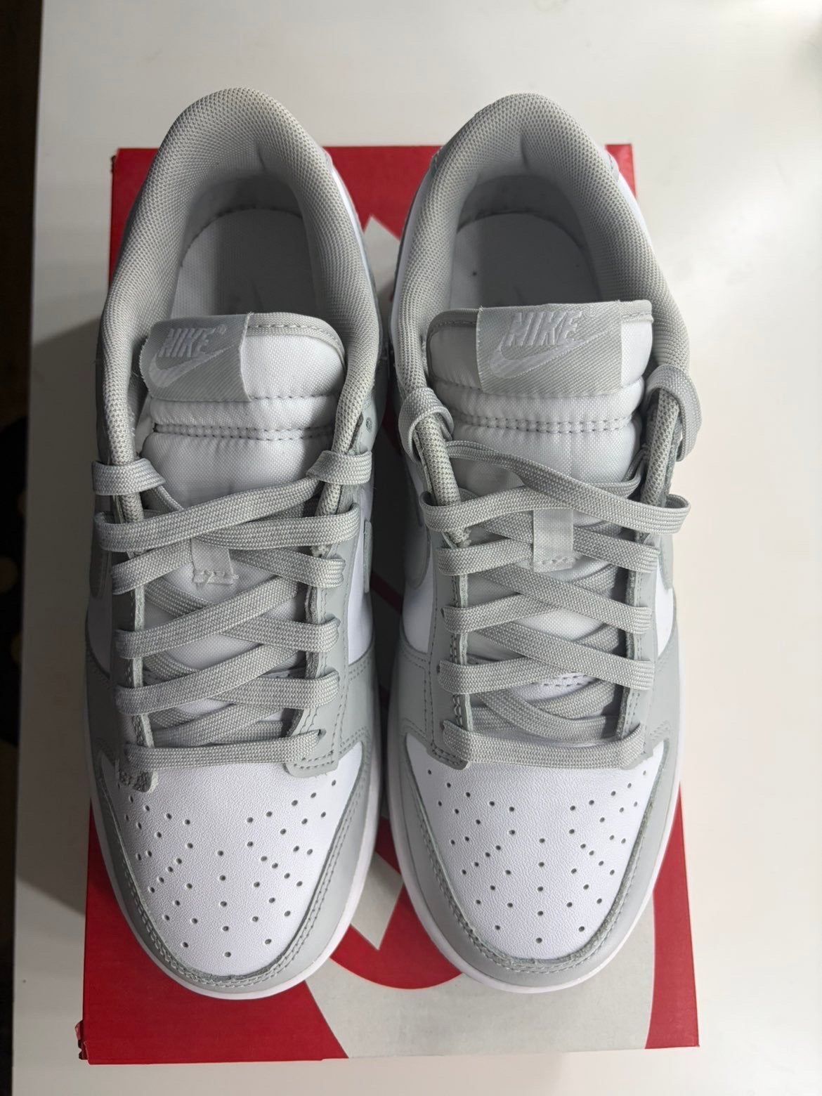 Nike Dunk Low Retro White/Grey Fog – Maat 40, Verzenden, Nieuw, Sneakers of Gympen, Grijs