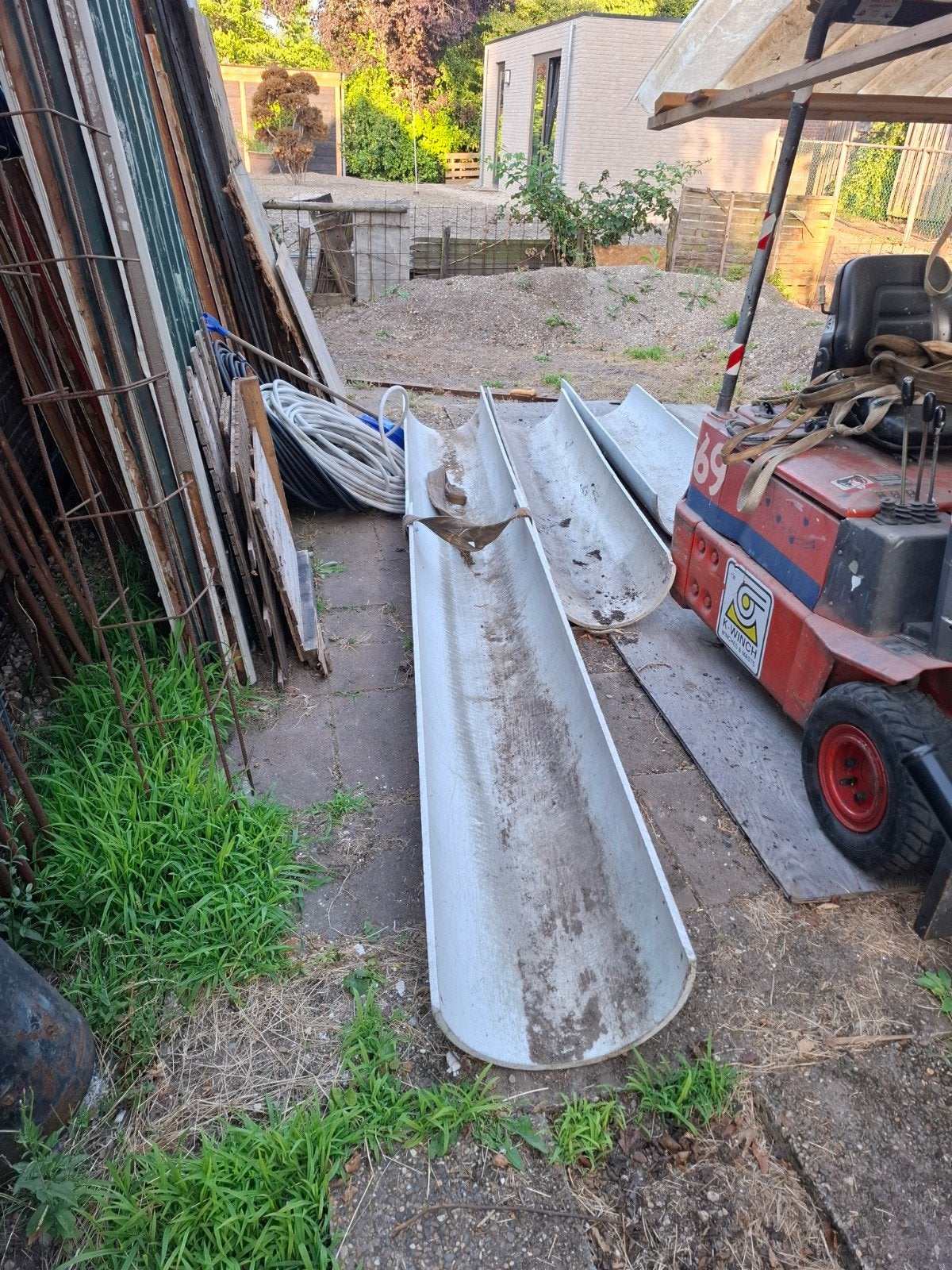 4x goot, Ophalen, Minder dan 2 meter, 80 mm of meer, Dakgoot