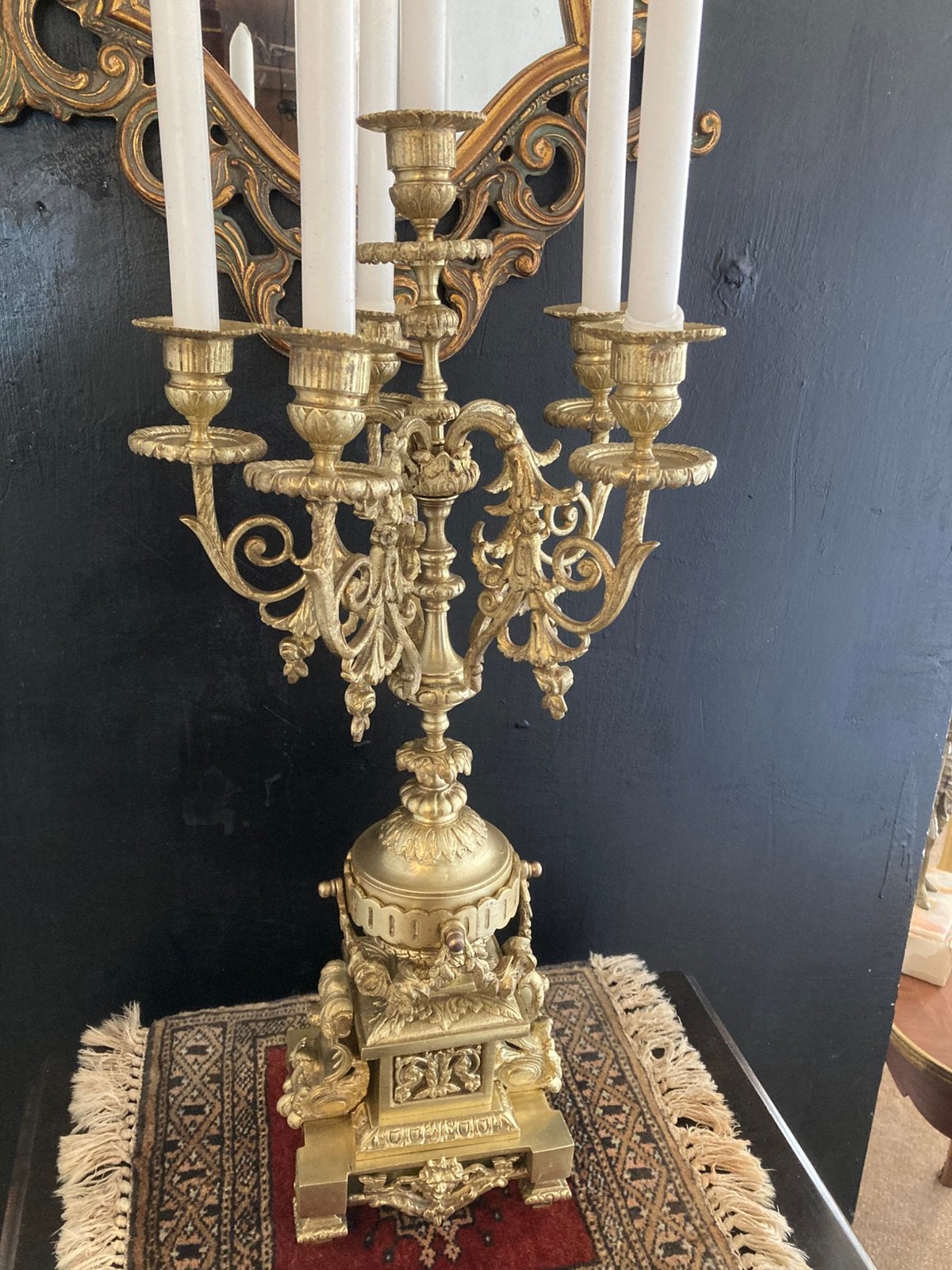 Antieke zwaar bronzen kandelaar 67 cm hoog, Antiek en Kunst, Ophalen, Koper of Brons