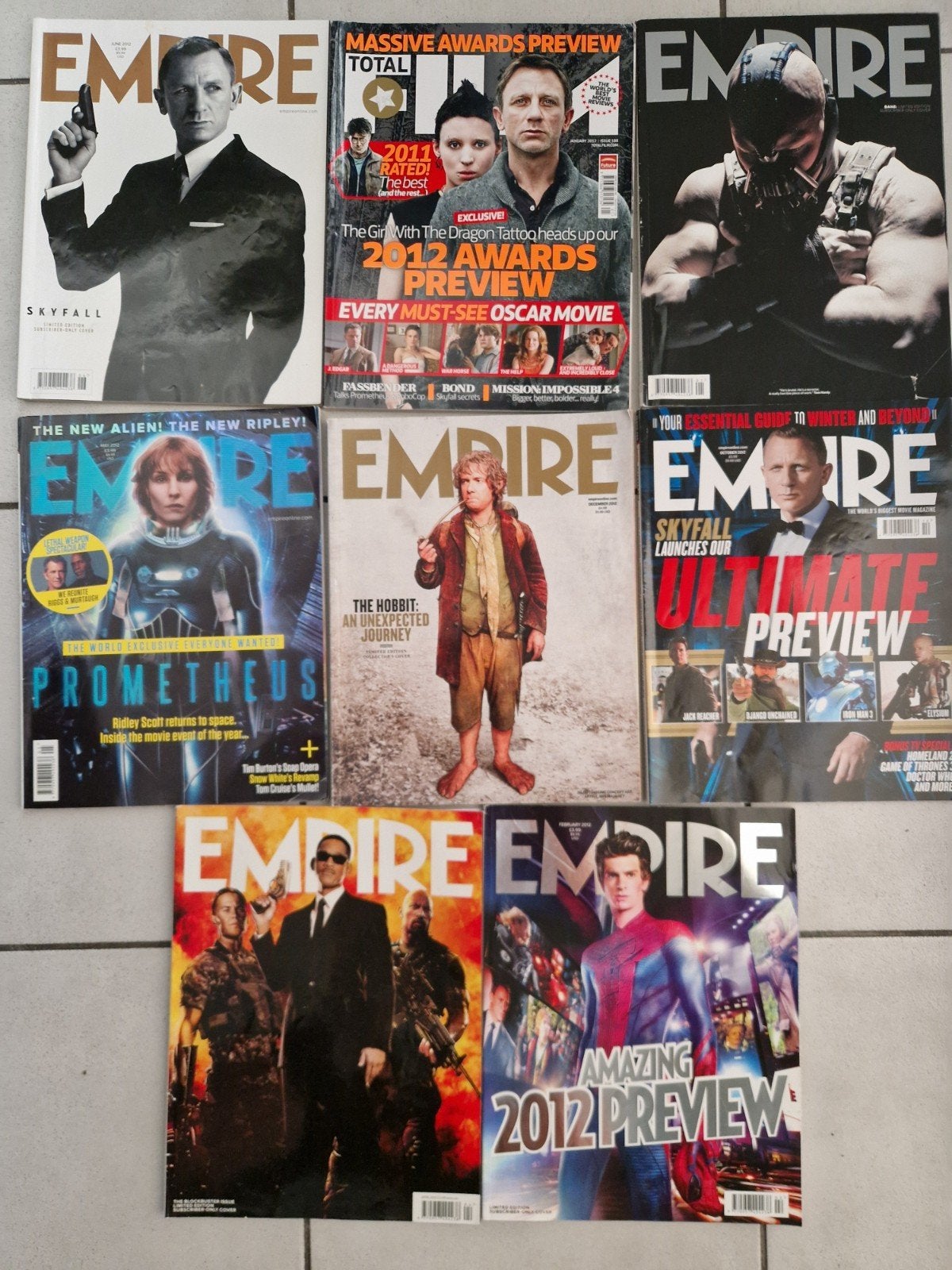 10 x 2012 empire movie magazine the hobbit james bond mib, Ophalen of Verzenden, Muziek, Film of Tv
