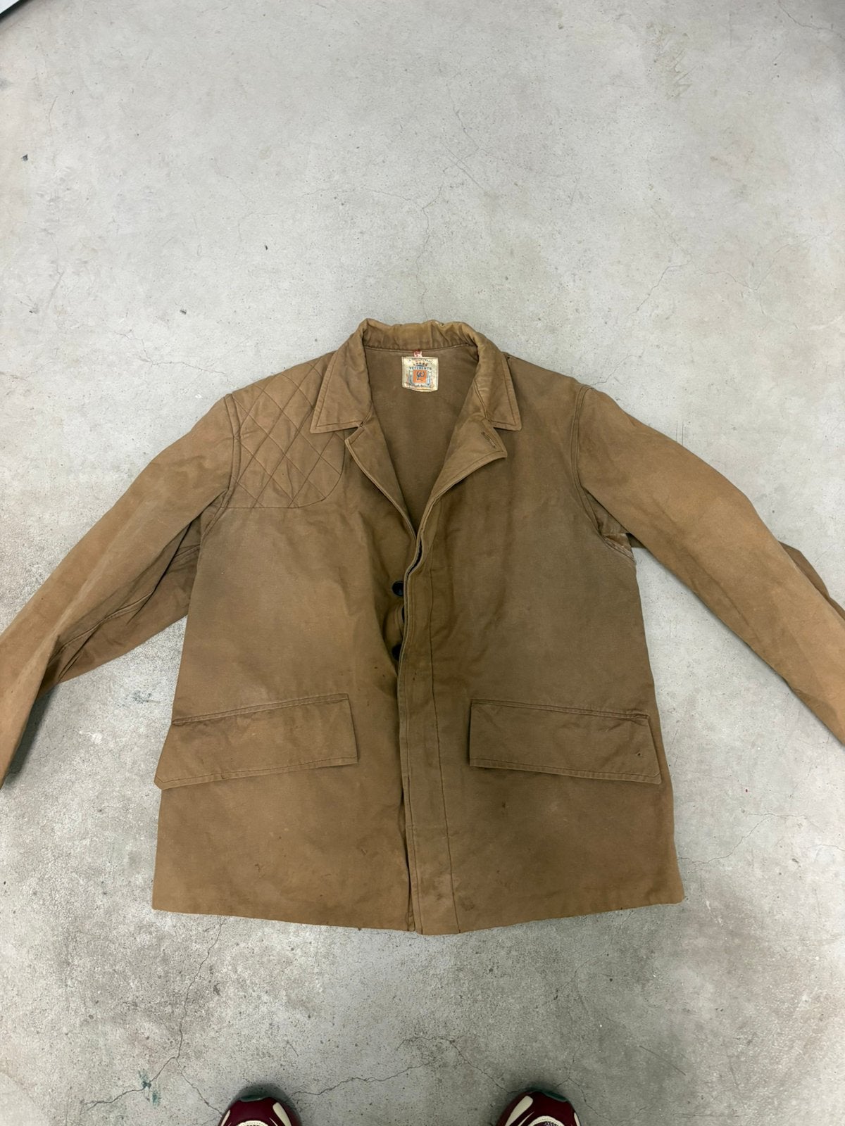Jaren 50 franse werk jas jagers jas maat medium, Verzenden, Gedragen, Maat 48/50 (M), Zwart