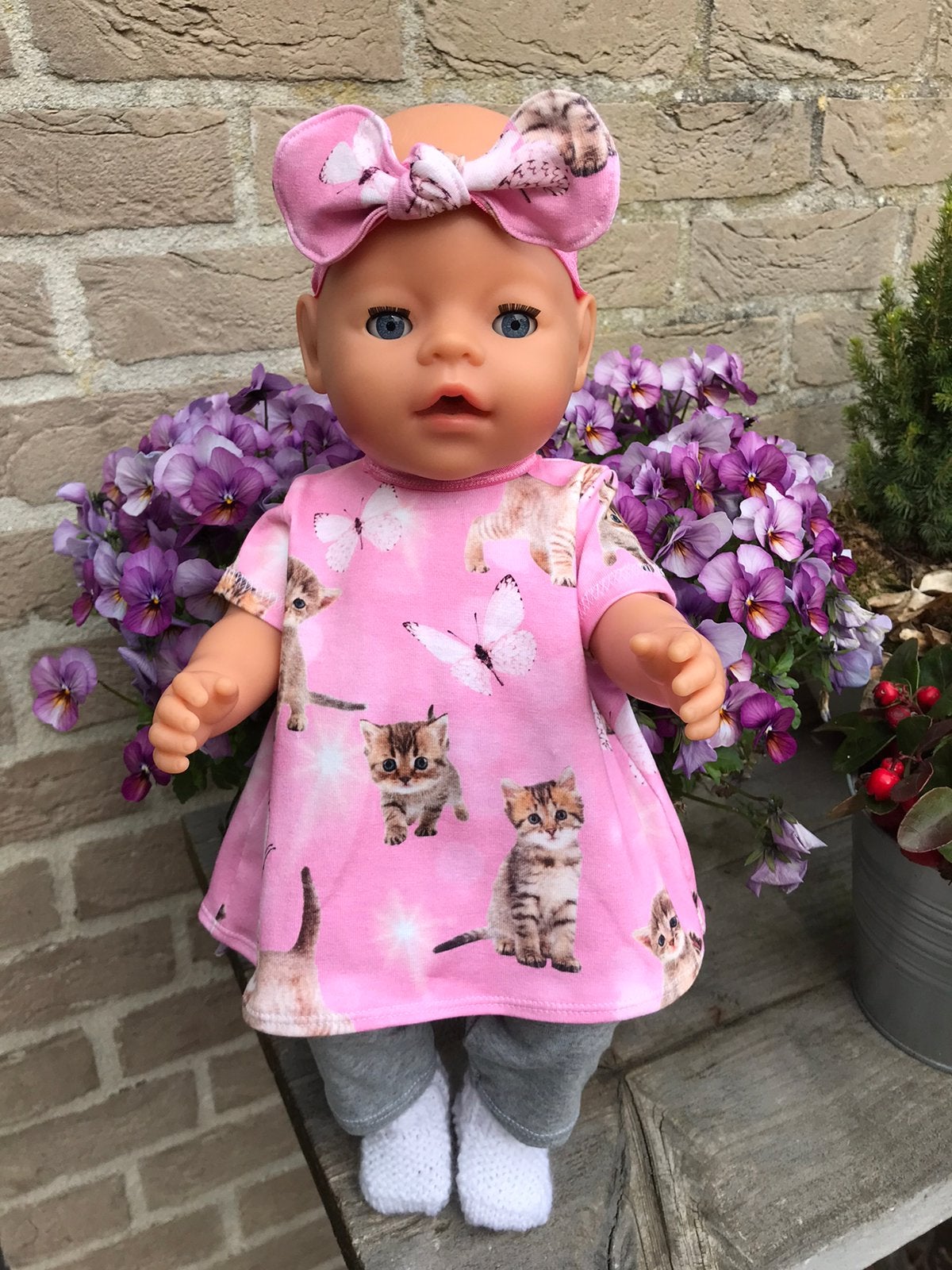 Baby born tricot jurkje poesje, Ophalen of Verzenden, Zo goed als nieuw, Babypop