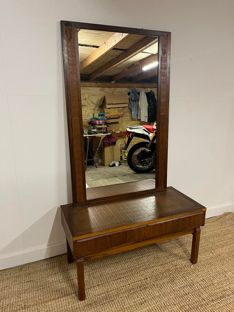 Vintage Deens entree setje voor in de hal - palissander, Ophalen, Scandinavisch, 50 tot 100 cm, X