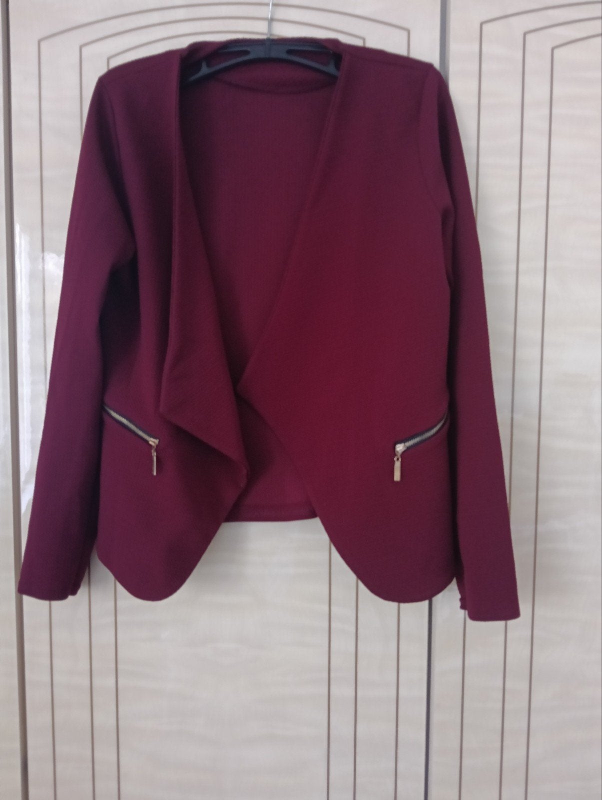 Bordeauxrood Jasje met Ritsdetails, Maat 38/40 (M), Ophalen of Verzenden, Jasje, Rood