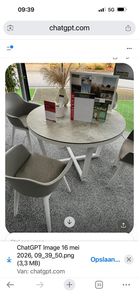 NIEUW! Tuinset tafel met 4 stoelen, Ophalen, Zo goed als nieuw, Aluminium