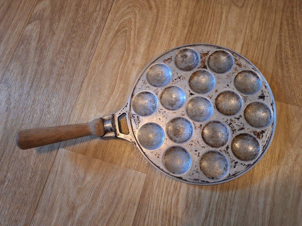 Poffertjes pan, Pannenkoekenpan, Gebruikt, Ophalen of Verzenden, Rvs