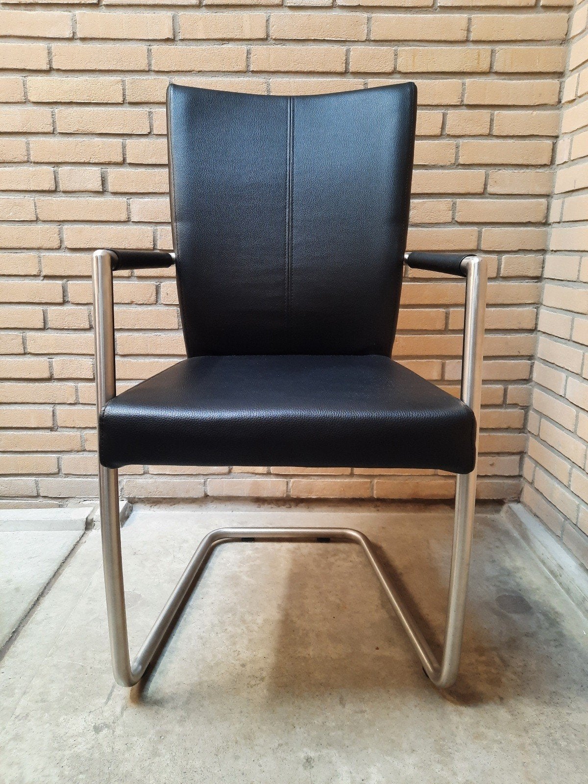 Eetkamerstoelen zwart, set van 4, Ophalen, Kunststof, Gebruikt, Zwart