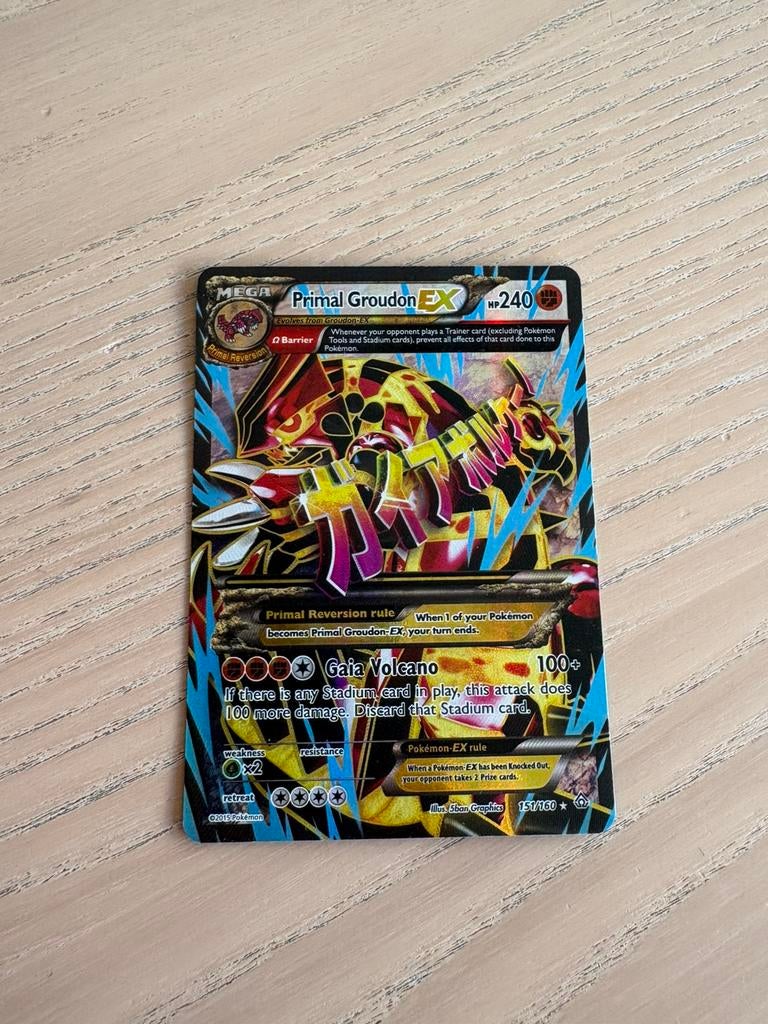Mega Primal Groudon EX 151/160 Pokemon Kaart, Hobby en Vrije tijd, Verzamelkaartspellen | Pokémon, Ophalen, Zo goed als nieuw