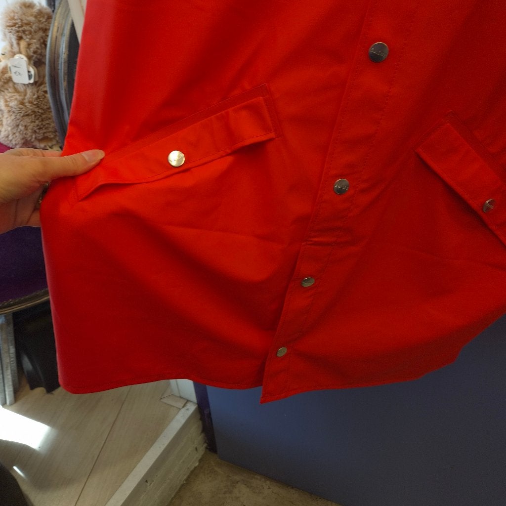 Rains lange regenjas knal rood maat M/L unisex zgan! 51996, Kleding | Dames, Maat 38/40 (M), Rains, Jens Olsens Vej 13, 8200 Aarhus N, Denemarken
