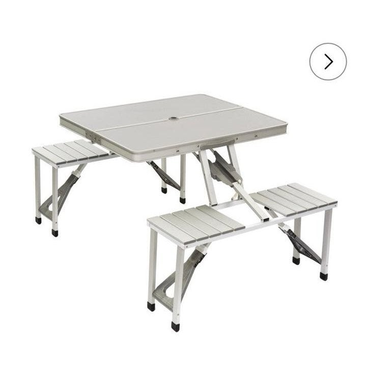 Inklapbare picknicktafel camping kamperen aluminium, Caravans en Kamperen, Ophalen, Gebruikt, Campingtafel