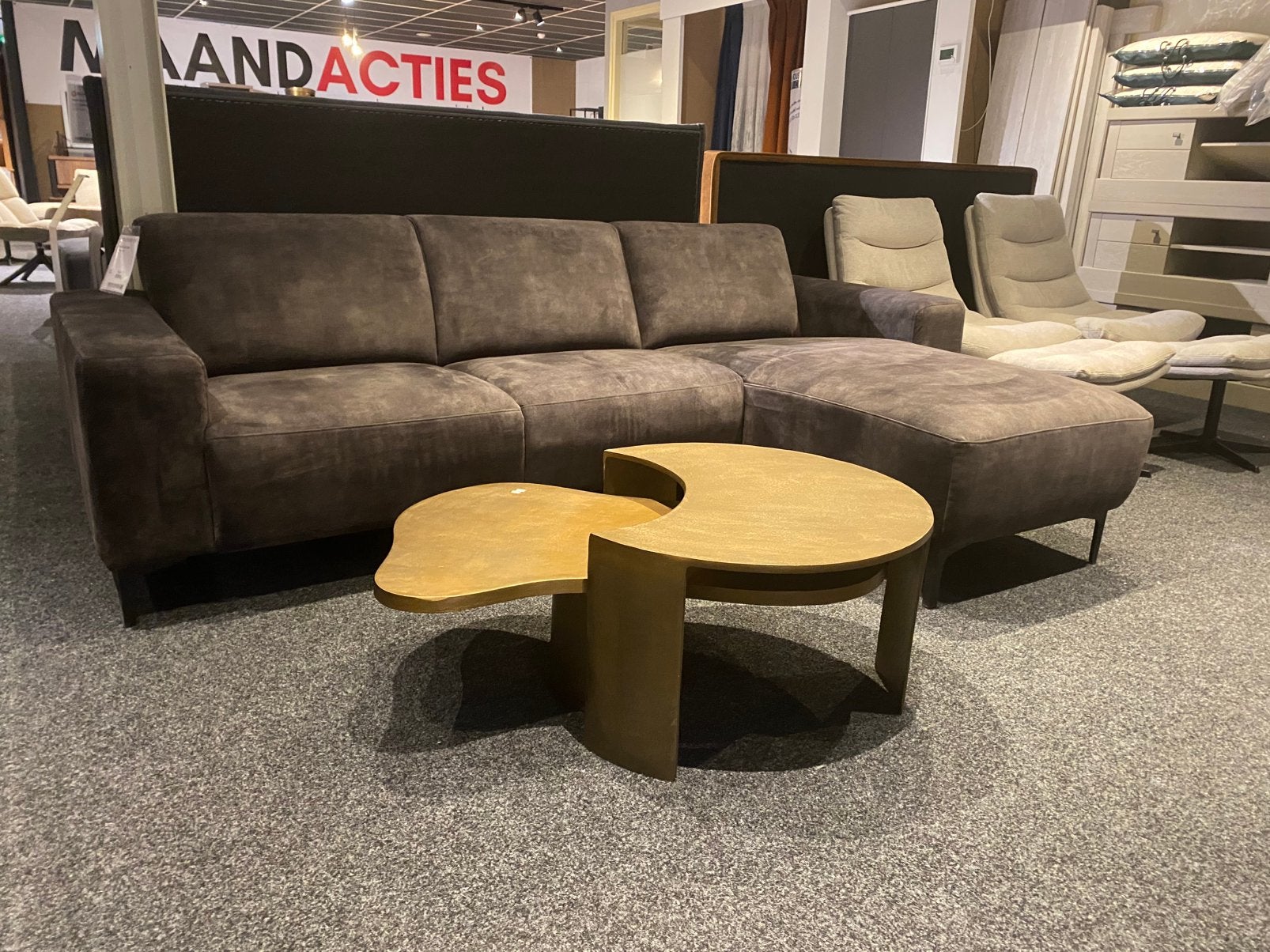 Opruiming!! Nu hoekbank laatste showmodel nu voor 399,- !!, Huis en Inrichting, Fauteuils, Ophalen of Verzenden, Gebruikt, Stof