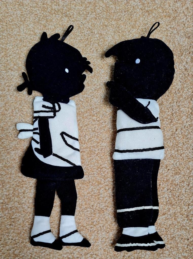 Jip en Janneke vilten figuren - zwart-wit decoratie, Ophalen, Nieuw, Overige typen