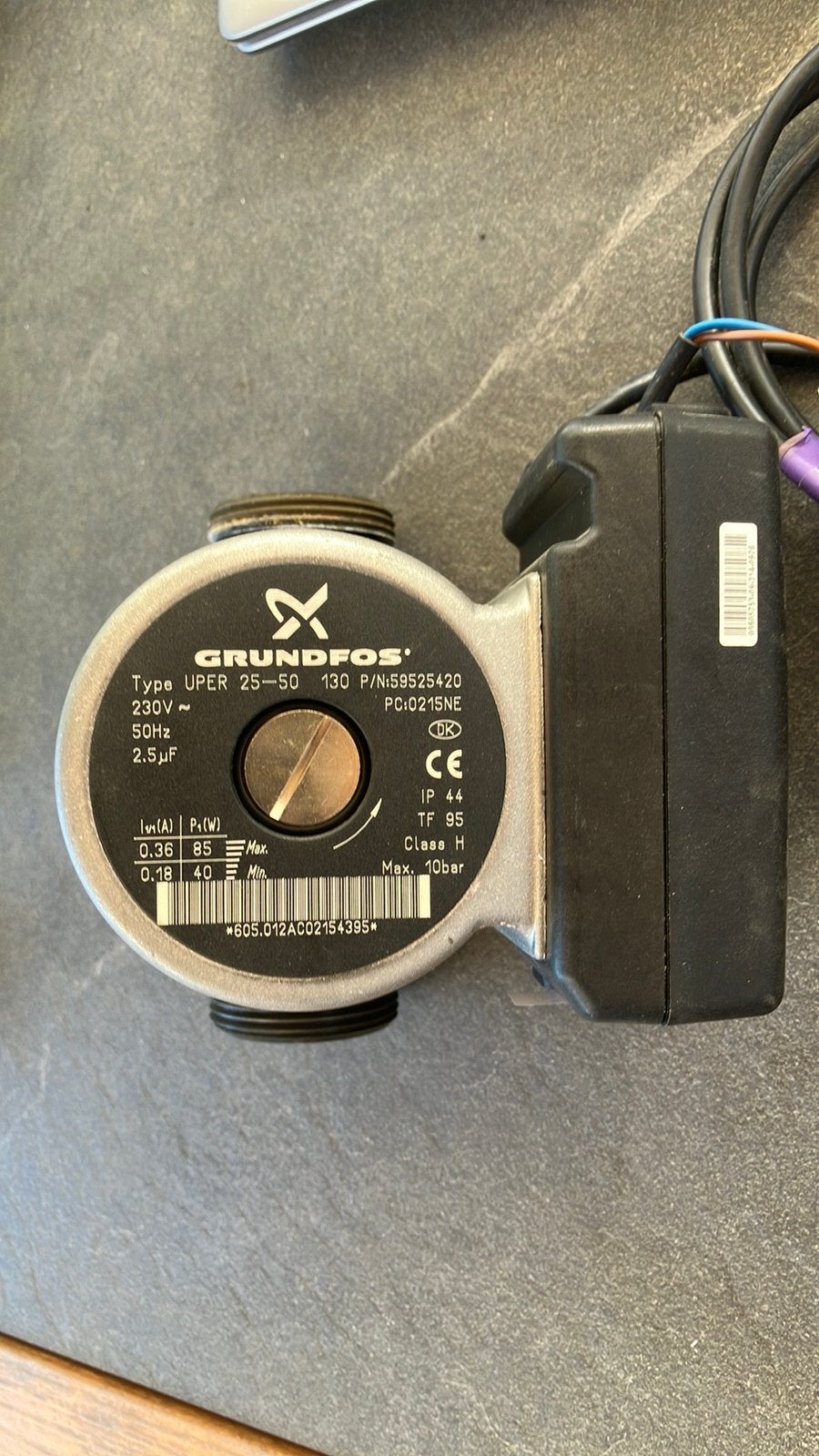 Grundfos uper 25-50 130 mm pomp, Doe-het-zelf en Verbouw, Gebruikt, Minder dan 30 cm, Overige typen, Minder dan 60 cm