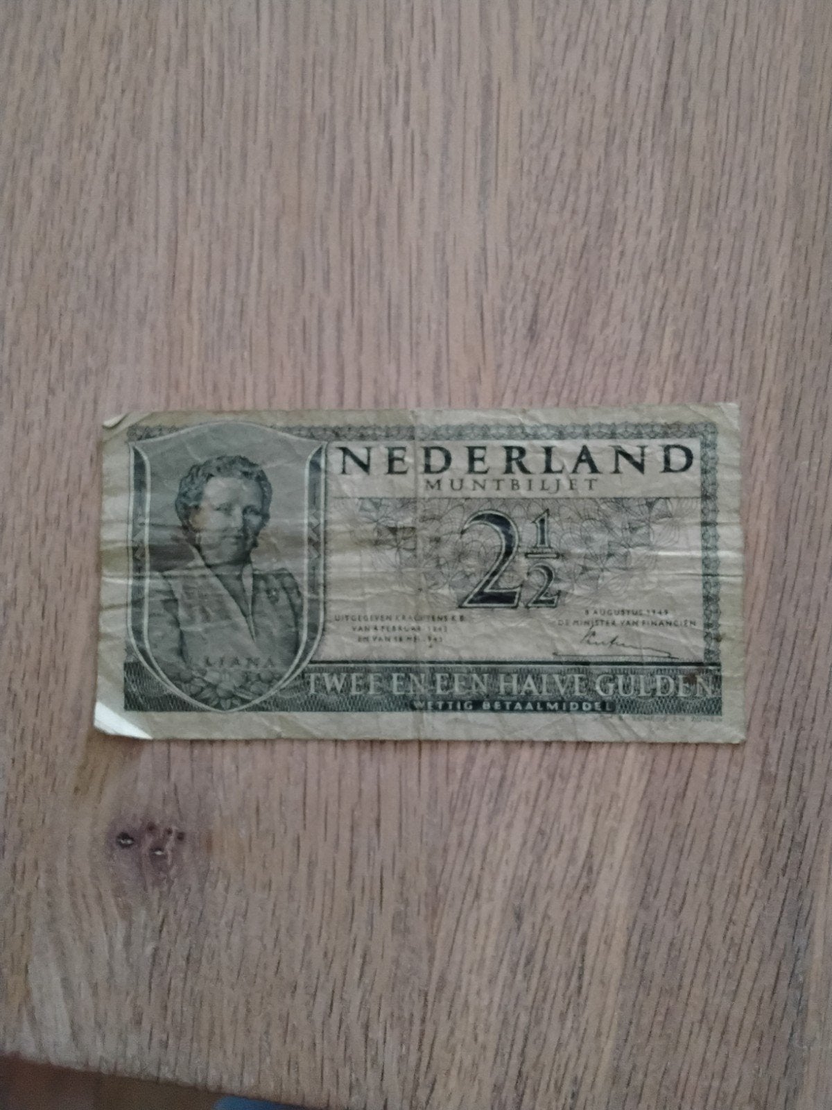 Oud Nederlands Muntbiljet 2½ Gulden - Zeldzaam, Postzegels en Munten, Ophalen of Verzenden, 2½ gulden, Los biljet