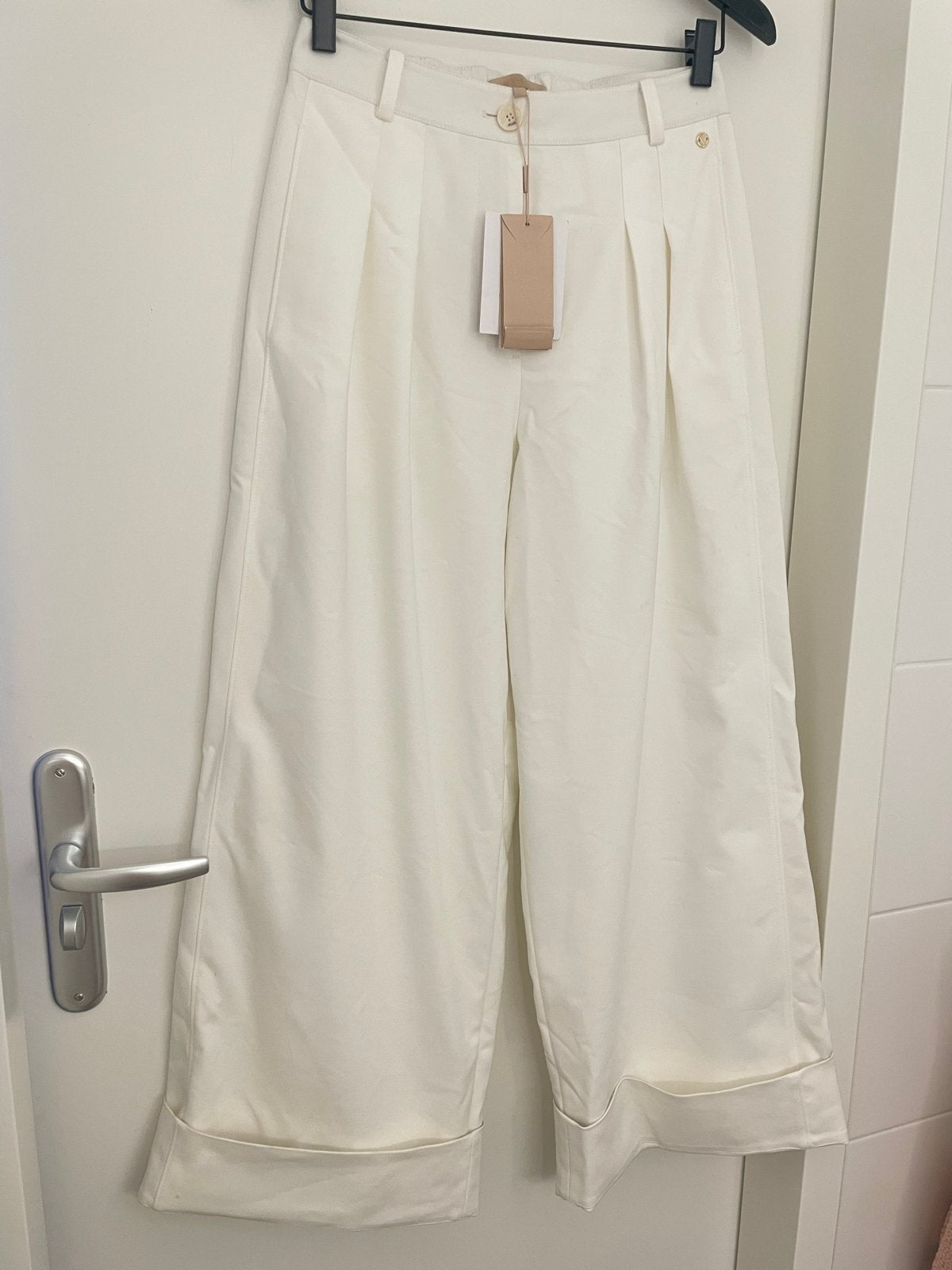 Josh V Wide Leg Broek Maat S - Sample Sale met vlekken, Wit, Ophalen of Verzenden, Maat 36 (S), Lang