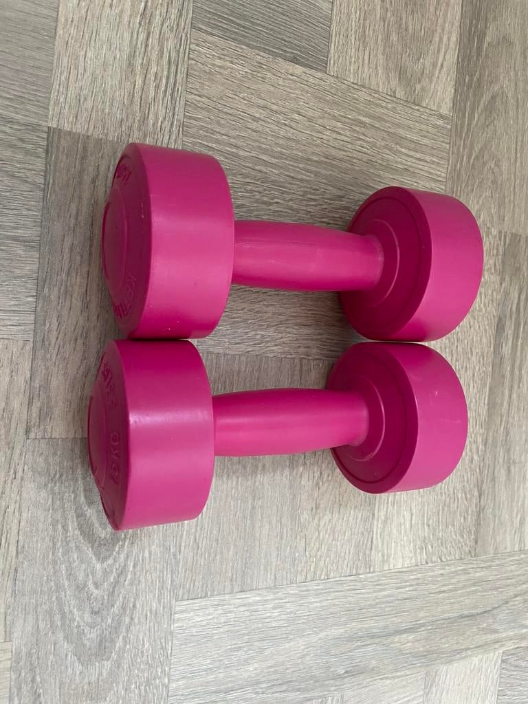 Kettler dumbbells roze 1.5 kilo set van 2, Sport en Fitness, Fitnessmaterialen, Ophalen of Verzenden, Zo goed als nieuw, Dumbbell