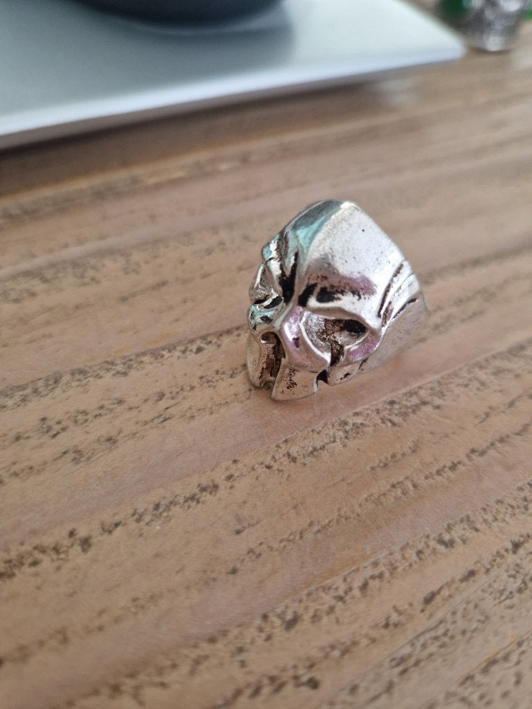 Zilveren ring met masker, maat 19, Ophalen of Verzenden, Zilver, Ring