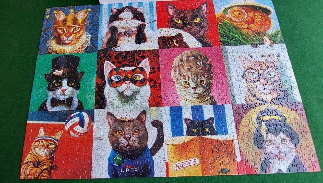 FUNNY CATS. Smart cut, Engelse puzzelstukjes. Nieuwe puzzel., Ophalen of Verzenden, 500 t/m 1500 stukjes, Nieuw, Legpuzzel