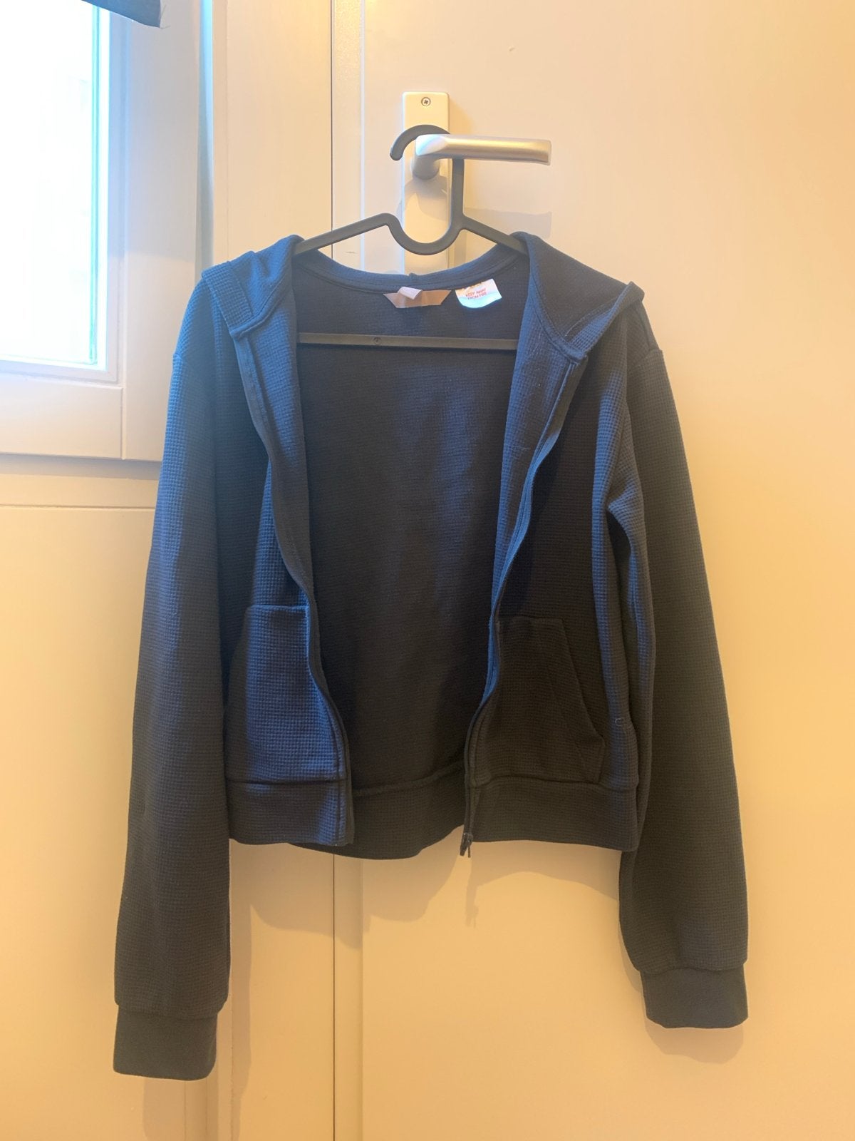 H&M Donkerblauwe Wafelstof Hoodie XS, Ophalen of Verzenden, Zo goed als nieuw, Maat 34 (XS) of kleiner, Blauw