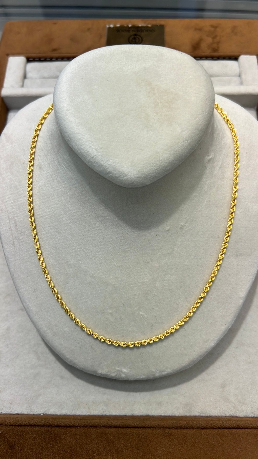 14k Gouden Rope Chain Collier, Ophalen of Verzenden, Zo goed als nieuw, Goud